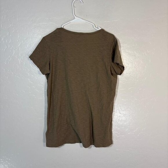 James Perse Shirt Womens Large Brown V Neck Short Sleeve Modal Blend WSVH3182CU - Picture 5 of 7